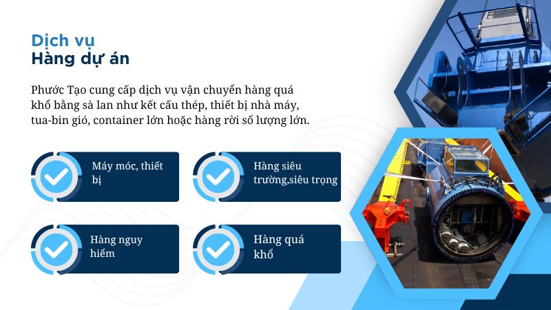Vận chuyển hàng dự án bằng sà lan